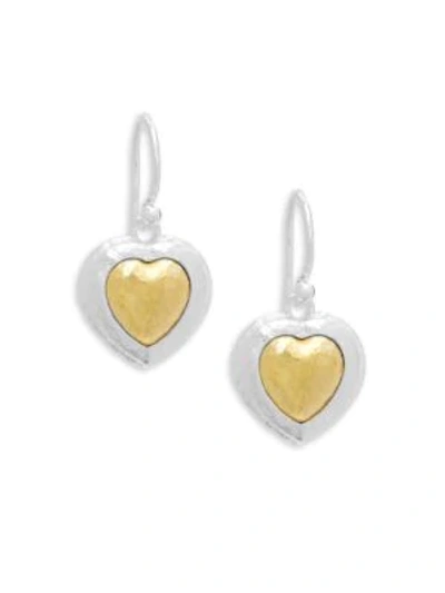 Gurhan Romance Sterling Silver Heart Dangle Earrings