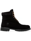 OFF-WHITE X TIMBERLAND BLACK VELVET BOOTS,OMIA054F17478094100012451988