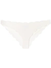Marysia Broadway Scalloped Stretch-crepe Bikini Briefs In White