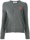 Comme Des Garçons Play Comme Des Garcons Play Grey And Red Heart Cardigan