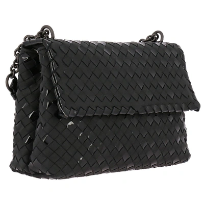 Bottega Veneta Olimpia Medium Intrecciato Leather Shoulder Bag In Black