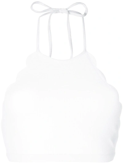 Marysia Mott Halter Neck Bikini Top In White