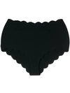 Marysia Santa Monica High-waist Scalloped Swim Bikini Bottom In Black