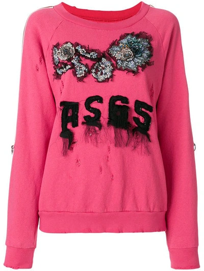 As65 Embroidered Logo Sweater In Pink