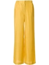 Alberta Ferretti High-waist Flared Trousers In Yellow