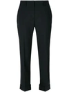 Prada Cropped Tailored Trousers In Black