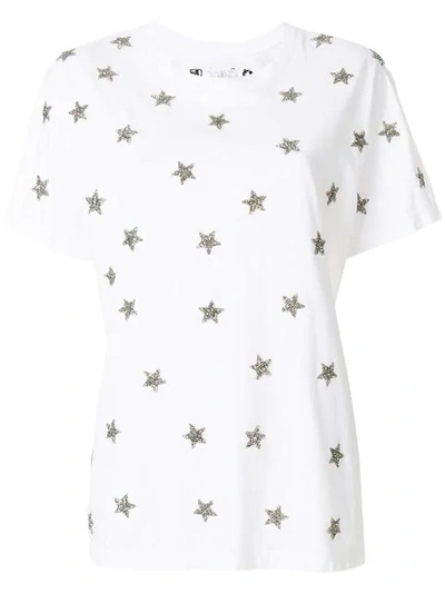 As65 Star Embellished T-shirt In White