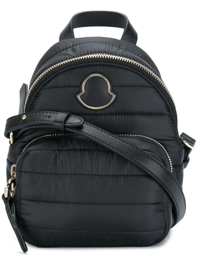 Moncler Leather-trimmed Shoulder Bag In Black