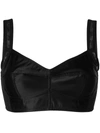 Dolce & Gabbana Jacquard Cropped Bustier Top In Black