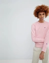 CHAMPION SWEATSHIRT WITH SMALL LOGO IN PINK - PINK,210965 CBS