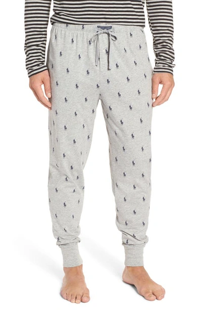 Polo Ralph Lauren Pony Print Lounge Trousers In Grey