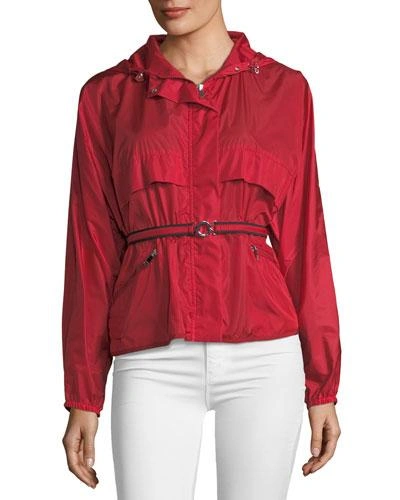 Moncler Jais Belted Utility Jacket In Red