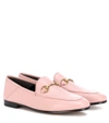 Gucci Brixton Collapsible Leather Loafers In Pink