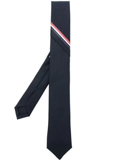 Thom Browne Rwb Selvedge Super 120s Twill Necktie In Blue