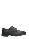 THOM BROWNE BLACK LEATHER LACE-UP,10330127