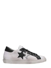 2STAR WHITE LEATHER SNEAKERS,10329364