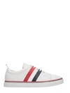 THOM BROWNE WHITE COTTON SNEAKERS,10330118