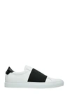 GIVENCHY SKATE ELASTIC WHITE LEATHER SNEAKERS,10330272