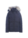 Canada Goose Chelsea Navy Fur-trimmed Arctic-tech Parka In Blu