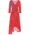 Peter Pilotto Polka-dot Print Silk-crepe Wrap Dress In Red