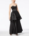 FAME AND PARTNERS FAME AND PARTNERS STRAPLESS PEPLUM GOWN