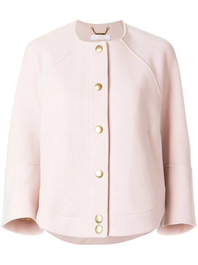 Chloé Cropped Wool Jacket In Pink