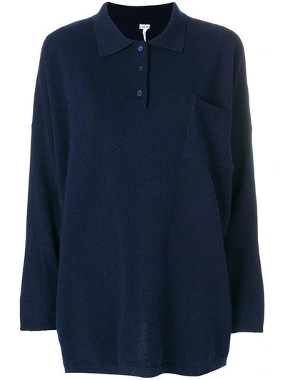 Loewe 针织polo衫 In Blue