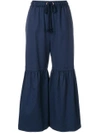 SEE BY CHLOÉ SEE BY CHLOÉ WIDE LEG CROPPED TROUSERS - BLUE,CHS18SDP0116012618851