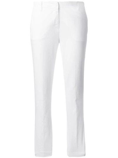 Aspesi Cropped Slim-fit Trousers In White