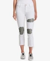 DKNY SEQUINED CROPPED SKINNY JEANS