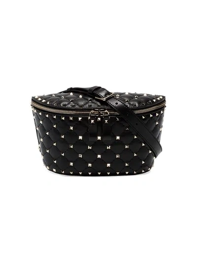 Valentino Garavani Rockstud Spike Leather Belt Bag In Black