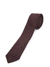 Saint Laurent Diagonal Stripe Tie In Rosso-nero