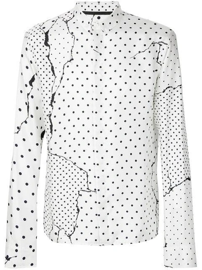 Haider Ackermann Abstract Polka-dot Silk Shirt In Bianco