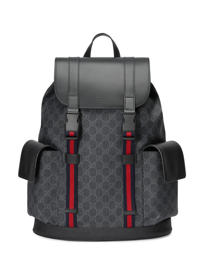 Gucci Gg Supreme Pattern Backpack In Black