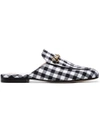 GUCCI BLACK GINGHAM PRINCETOWN MULES,4750949IY2012478320