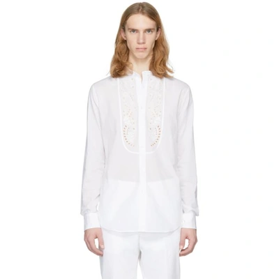 Alexander Mcqueen White Broderie Anglaise Shirt In White