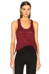 ISABEL MARANT ÉTOILE ISABEL MARANT ETOILE AVIEN STRIPED LINEN TANK IN RED,STRIPES,TS0335 00M006E