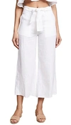 Faithfull The Brand Como Crop Wide Leg Linen Pants In White