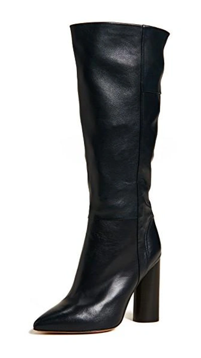 Iro Faxi Leather Boots In Navy