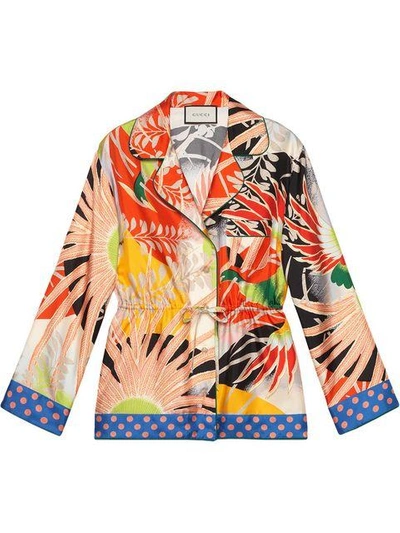 Gucci Multicolor Tropical Bird Silk Pyjama Shirt