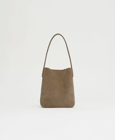 Mansur Gavriel Small Everyday Cabas Suede Hobo Bag In White