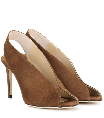 Jimmy Choo Shar Peep Toe Slingback Pump In Cacao