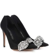 ALEXANDER MCQUEEN CRYSTAL-EMBELLISHED SATIN PUMPS,P00302694