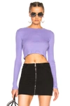 COTTON CITIZEN COTTON CITIZEN VENICE LONG SLEEVE CROP TEE IN PURPLE