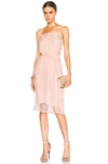 FLEUR DU MAL FLEUR DU MAL ROSE LACE APPLIQUE SLIP DRESS IN PINK,SL0008