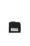 Comme Des Garçons Studded Leather Zip Wallet In Black