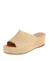 Carrie Forbes Karim Woven Raffia Wedge Sandals In Beige