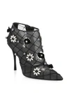 ROGER VIVIER Floral Point Toe Booties