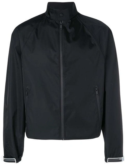 Prada Logo Tab Windbreaker Jacket In Grey