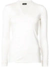 AKRIS SKINNY V NECK TOP,AA0191430412623307